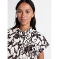 thumbnail image 5 of Time and Tru Women's Camp Shirt with Short Sleeves, Sizes XS-XXXL, 5 of 6
