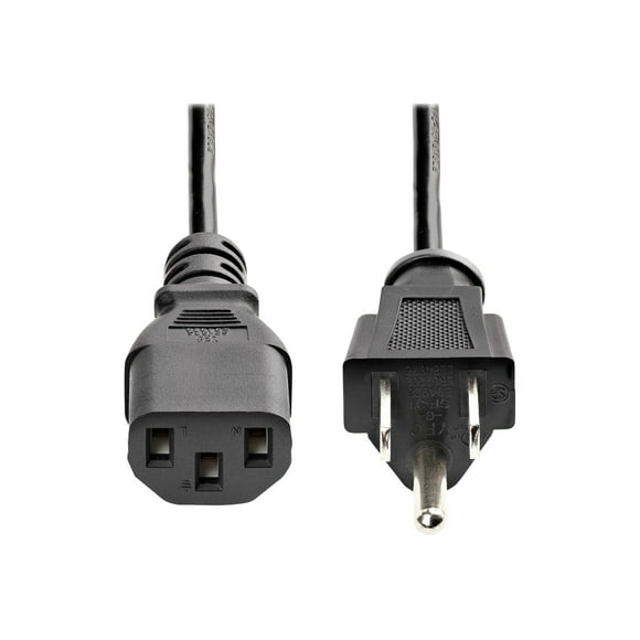 StarTech.com 3ft (1m) Heavy Duty Power Cord, NEMA 5-15P to C13 AC Power Cord, 15A 125V, 14AWG, Replacement Computer Power Cord, Monitor Power Cable, NEMA 5-15P to IEC 60320 C13 Power Cord - PC Power Supply Cable - Power extension cable - power IEC 60320 C13 to NEMA 5-15 (M) - AC 110 V - 3 ft - black