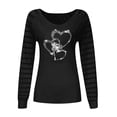 thumbnail image 2 of Aayomet Fall Clothes for Women 2023 Womens Crewneck Sweatshirt Long Sleeve Raglan Letter Print Terry Casual Cute Pullover Top,Black L, 2 of 3