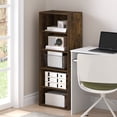 thumbnail image 2 of Furinno Basic 5-Tier Open Shelf Bookcase, Bookshelf, Storage Organizer, 11 x 17 x 44, Amber Pine, 2 of 4