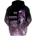 thumbnail image 3 of Lotusprinthandmade Wolf Couple He Keeps Me Safe Hoodie 3D S-5XL Multicolor, 3 of 5
