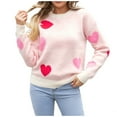 thumbnail image 2 of DailyTrove Women's Heart Print Sweater, Long Sleeve, Casual Date & Festival Wear, Warm Wool Blend, Plus Size Friendly, 2 of 4