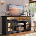 thumbnail image 2 of SESSLIFE 63" TV Stand with LED Lights for 70 inch TV, Entertainment Center Console with Large Storage, Modern TV Media Console Cabinet(White), 2 of 7