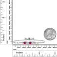thumbnail image 4 of Gem Stone King 925 Silver and 10K Yellow Gold Red Ruby and White Lab Grown Diamond Bracelet for Women | 2.12 Cttw | Gemstone July Birthstone | Round 5MM | Fully Adjustable 9 inch, 4 of 5