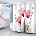 thumbnail image 2 of Pink Floral Shower Curtain Watercolor Tulip Flower Shower Curtains for Bathroom Waterproof Polyester Fabric Bathroom Curtain 36"W x 72"L (Pack of 1), 2 of 6
