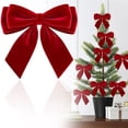 thumbnail image 4 of 3pc Wedding Christmas Decorations, Red Velvet Bows for Ceremony Décor, Reception Tables, Chair Details, Floral Arrangements and Seasonal Events, 1.38 x 1.38 in, 4 of 5