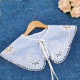 thumbnail image 2 of Ywmsfl Hollow Out Flower for Doll False Collar Ladies Large Shawl Wrap Detachable Embroidered Capelet Clothes Accessories, 2 of 10
