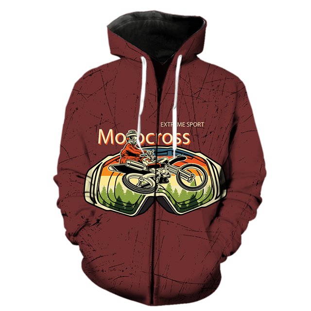 Sudadera con capucha y cremallera para hombre, estilo punk, de dibujos animados, con estampado 3D, estilo informal, para adolescentes