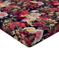 thumbnail image 4 of Ambesonne Rose Print Fitted Sheet, Delicate Flowers Scene, King Size, Dark Coral Mustard Rose, 4 of 5