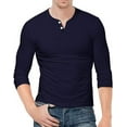 thumbnail image 5 of Aiyino Mens Henley Shirts Slim Fit Long Sleeve Beefy Fashion Casual Top Shirts of Cotton Shirts, 5 of 5
