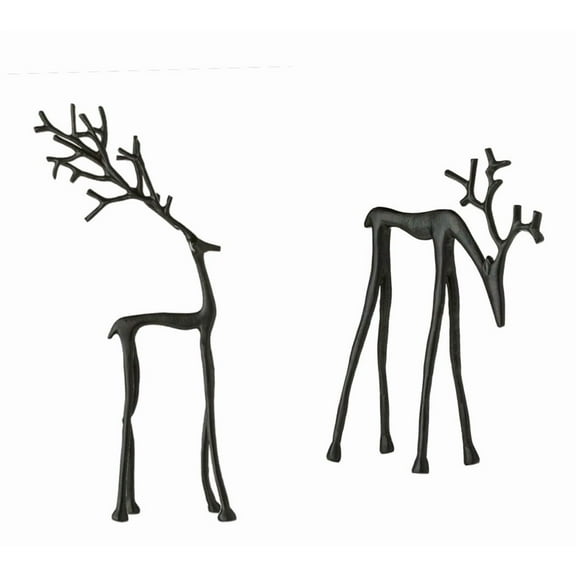 Elegant Black Christmas Reindeer Deer Set, Perfect Xmas Desk Ornaments & Holiday Christmas Decorations( Both )