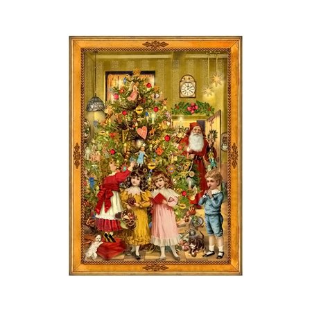 Sellmer Advent Christmas Victorian style Christmas Tree with Santa Calendar Card 14