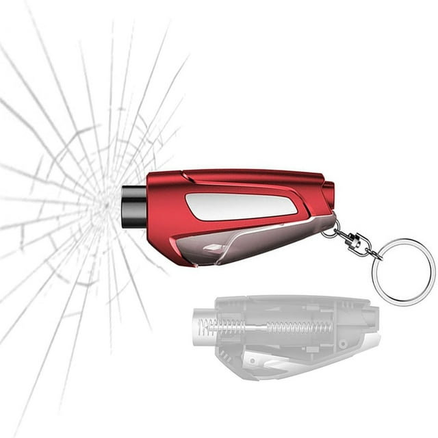 Lifesaving Equipment, Spring Window Car Seat Belt Cutter And Glass Keychain Emergency Escape Tool Window Hole Puncher, Outdoor & Sport