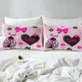 thumbnail image 5 of Yibo Valentines Day Red Black Grid Red Love Duvet Cover - Premium Polyester Duvet Cover with Zipper Closure, 3 Piece Set, Includes 1 Duvet Cover and 2 Pillow Cases, No Comforter, 5 of 6