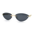 thumbnail image 4 of Womens Rimless Metal Rim Cat Eye Pyramid Stud Jewel Arm Sunglasses Gold - Black, 4 of 8