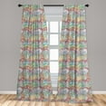 thumbnail image 5 of Ambesonne Grunge Curtains, Wavy Colorful Stripes, Pair of 28"x63", Multicolor, 5 of 5