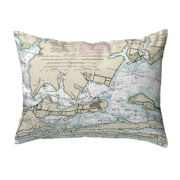 11 x 14 in. Orange Beach, AL Nautical Map Non-Corded Indoor & Outdoor Pillow