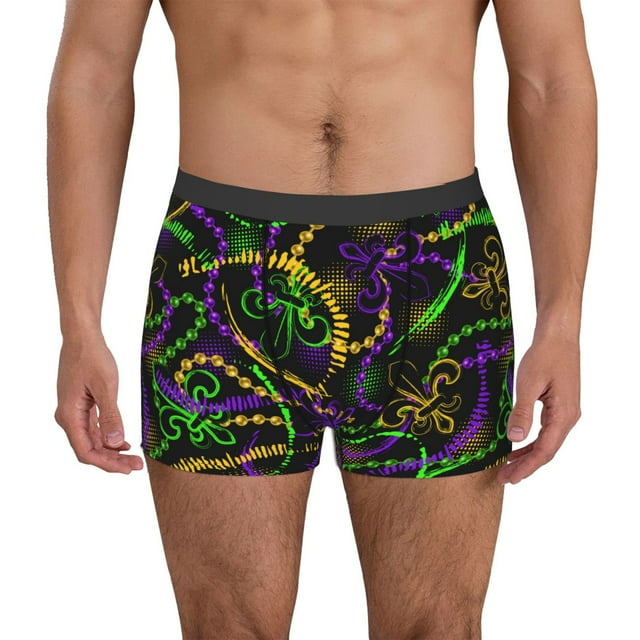 Fotbe Neon Mardi Gras Calzoncillos Tipo Boxer con Bolsa de Soporte Total para Hombre, X-Temp Fresco, Transpirable y de Secado Rápido-XX-Large