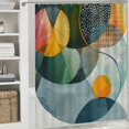 thumbnail image 6 of PRATYUS  Boho Abstract Blue Shower Curtain for Bathroom Decor Mid Century Modern Chic Minimalist Geometric Watercolor Simple Aesthetic Fabric Waterproof Polyester Hooks 60x72, 6 of 7