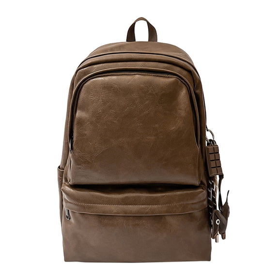 KKLDOGS Soft leather backpack, casual PU backpack men women Suitable for work, commuting, traveling, etc. Waterproof