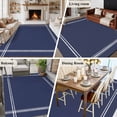 thumbnail image 5 of Pure Dark Blue Area Rug 5x7 FT, Non Slip Bedroom Throw Carpet, Simple Solid Color Washable Soft Floor Carpet Non-Shedding Rug for Dining Room Bedside Classroom Desk, 5 of 9