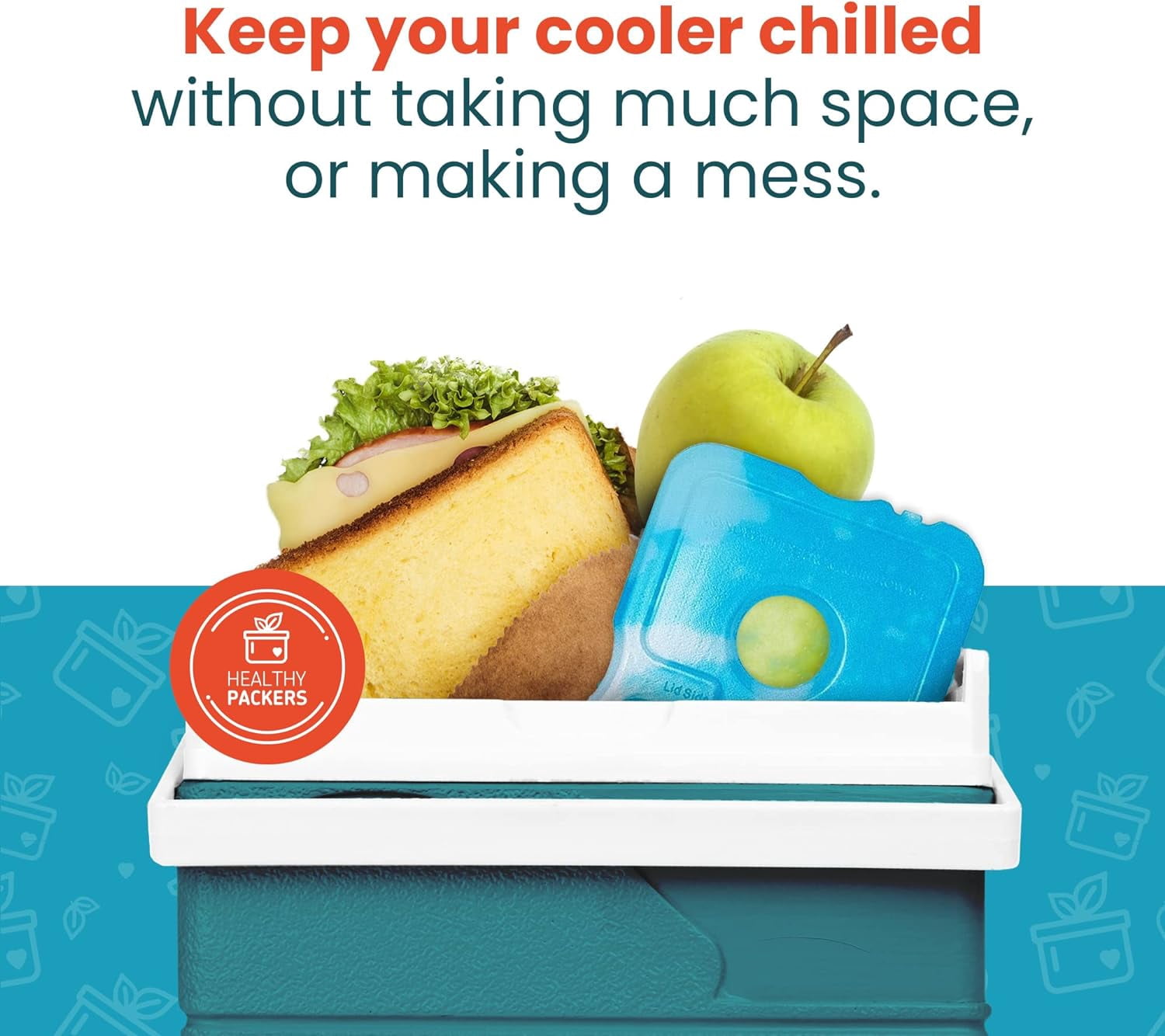 Ice Packs for Lunch Boxes & Coolers - Freezer Packs - Original Cool Pack | Cooler Accessories for Beach, Camping & Fishing | Slim & Long-Lasting Reusable Ice Pack for Cooler