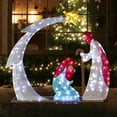 thumbnail image 2 of VINGLI 3.7FT Lighted 2D Nativity Scene Outdoor Christmas Decorations, with 170 White LED Lights and Stakes, Easy Assembly and Storage, for Indoor Outdoor Garden Holiday Decoration Christmas Eve Night, 2 of 4