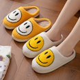 thumbnail image 3 of Zapatillas con estampado de cara de dibujos animados de sonrisa, cómodas zapatillas de casa cálidas antideslizantes, zapatos de felpa acogedores para interiores, 3 of 4