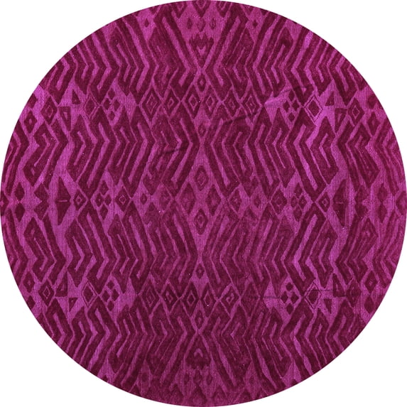 Ahgly Company Indoor Round Abstract Purple Modern Area Rugs, 8' Round