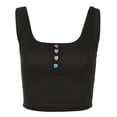thumbnail image 4 of Fashion Women´s Crop Tank Tops Basic Button Summer Tees Strappy Sleeveless Tops, 4 of 4