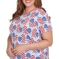 thumbnail image 4 of Alfred Dunner Womens Plus-Size Flag Heart Top With Side Ruching, 4 of 4