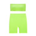 thumbnail image 1 of Conjunto de dos piezas de moda para mujer, cuello redondo, sin mangas, pantalones cortos y blusa lisa., 1 of 2
