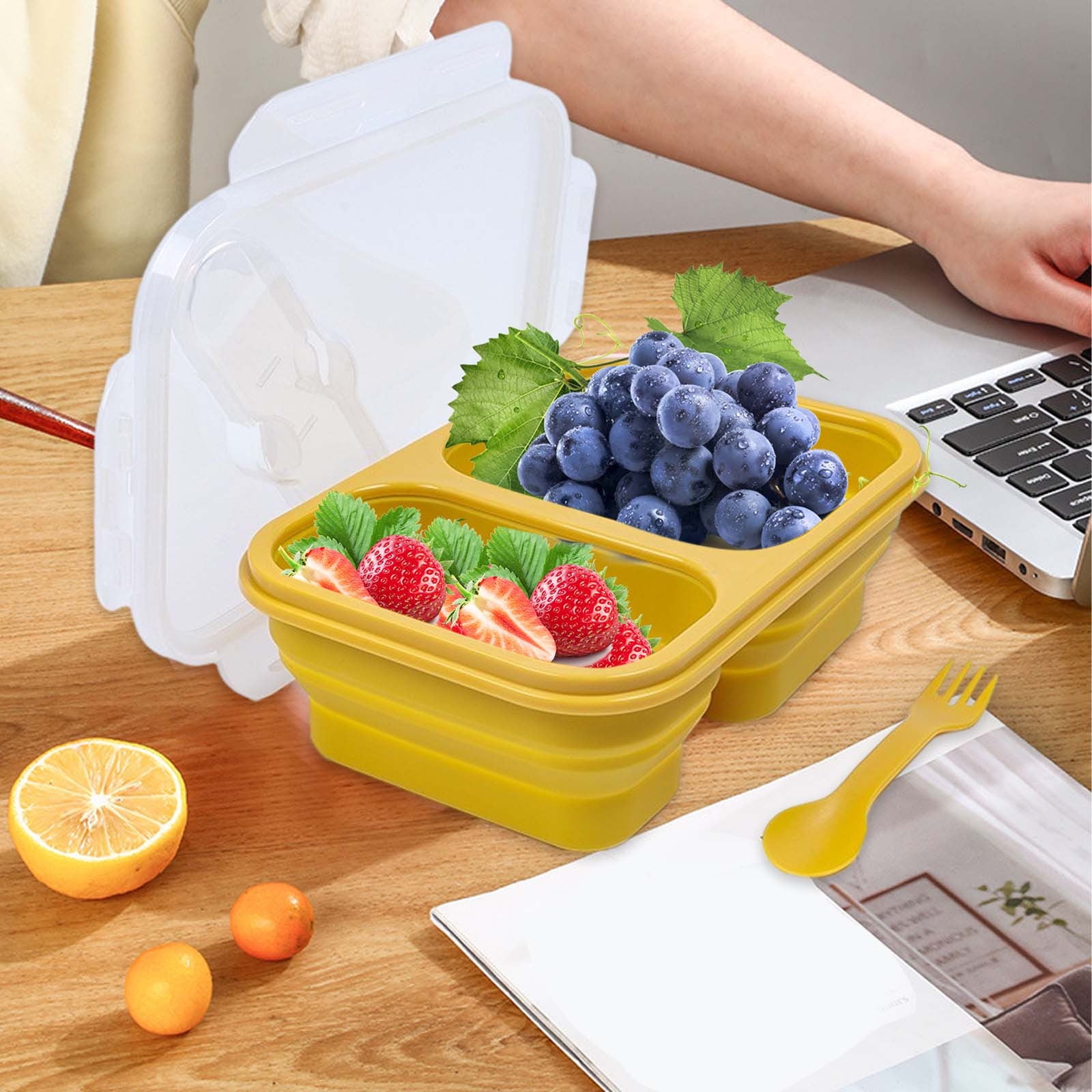 Zxsyw Folding Lunch Box Set Outdoor Camping Food Grade Lunch Box