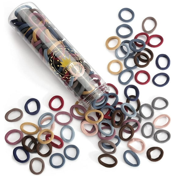 JIRIS 100 pcs No Break Hair Ties Elastic Hair bands Tiny Hair Hope Ponytail Holders Hair Accessories for Girls Women Teen Kids Baby