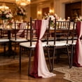 thumbnail image 2 of SLYNSHome Chiffon Chair Sash, Two Tone Pearl Sheer Chair Back Decor, Elegant Wedding Chair Cover for Banquet Hotel Party Event Decoration, 2 of 6