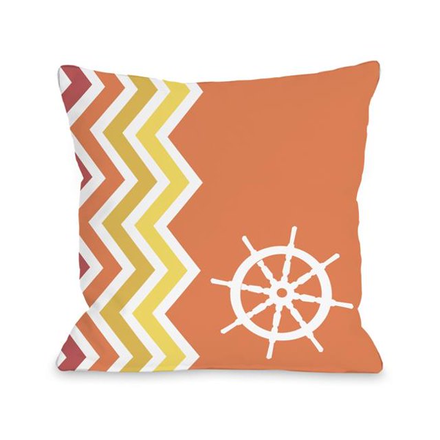 Bella Casa 72266PL16 Un 16 x 16 Pouces Chevron Oreiller de Roue&44; Orange