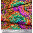 thumbnail image 2 of Soimoi Modal Satin Fabric Leaves Artistic Print Sewing Fabric Yard 42 Inch Wide, 2 of 3