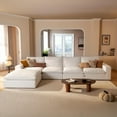 thumbnail image 3 of Vorthio 161.2" Cloud Couch,Oversized Modular Sectional Sofa,35'Deep Seat Comfy Sofa, Boneless Couches for Living Room,White(4 Seater& 1ottoman), 3 of 8
