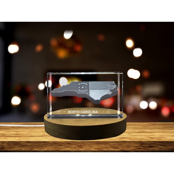 North Carolina 3D Engraved Crystal 3D Engraved Crystal Keepsake/Gift/Decor/Collectible/Souvenir