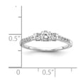 thumbnail image 3 of Auriga Fine Jewelry 14k White Gold 1/2 carat LG Diamond 3 Stone Size 7 Engagement Ring for Women, 3 of 5