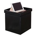 thumbnail image 2 of Fresh Ideas FRE783XXBLAC81 Collapsible Faux Leather Storage Ottoman, Black - Single, 2 of 3
