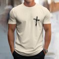 thumbnail image 5 of Ankishi Christian T Shirts for Men Crew Neck Cross Trendy Cotton T Shirts Summer Casual Clothes for Travel Commuting, 5 of 7