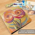 thumbnail image 4 of FORMRS 3 Ring Photo Album 4"x6" Self Adhesive Large Capacity PU Leather Cover, Purple Abstract Floral, 4 of 8