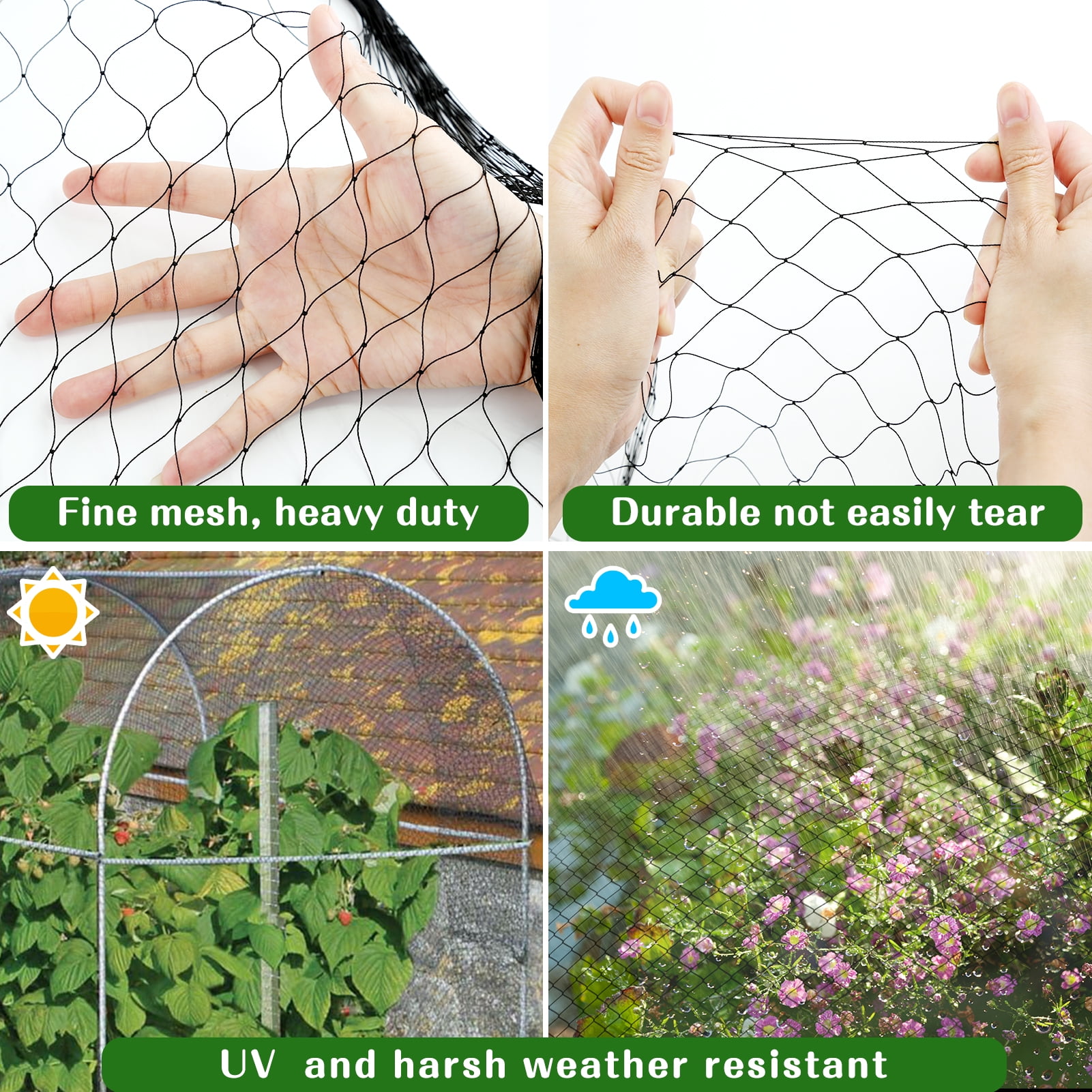 Cyrico Bird Netting 50 x 50 FT Deer Fences for Yard, Chicken Wire, Garden Netting Nylon for Aviary Chicken Coop