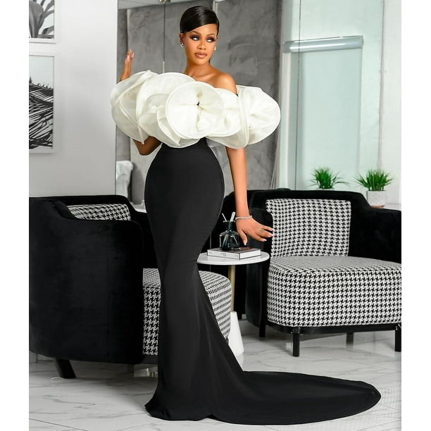 Dress black and white formal clearance