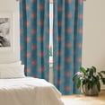 thumbnail image 2 of Ambesonne Abstract Window Curtains, Whimsical Geometric Plot, Each 28" W x 84" L, Dark Salmon and Sea Blue, 2 of 4