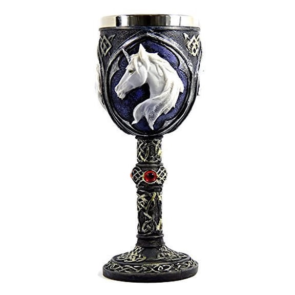 Celtic Goblet with White Unicorn Head by Bellaa