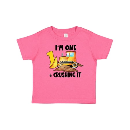 

Inktastic I m 1 and Crushing It Construction 1st Birthday Gift Baby Boy or Baby Girl T-Shirt