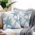 thumbnail image 2 of Ocean Beach Outdoor Pillow Covers Pack of 2 Seashell Coral Starfish Waterproof Throw Pillow Covers Decorative Cushion Cases for Patio Garden Tent Balcony Couch 24x24 inch, 2 of 8