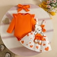 thumbnail image 2 of Zshosam Fall Baby Girl Clothes Newborn Newborn Outfit Infant Baby Girl Outfits Romper Tutu Skirts Dress Set Size 6 9 Months,(Orange 6-9 Months), 2 of 9